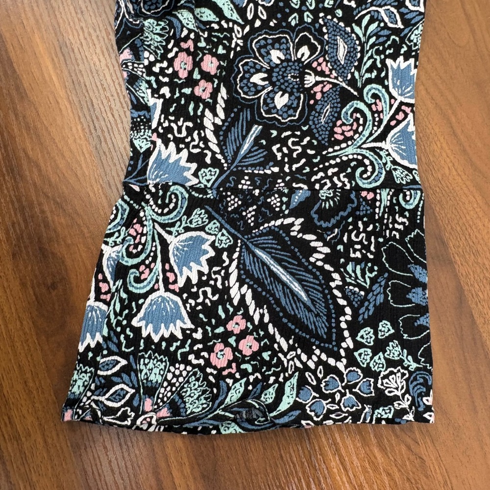 Torrid Womens Plus Size 4 Floral Paisley Crochet Lace Babydoll Tunic Top Black - Picture 6 of 14